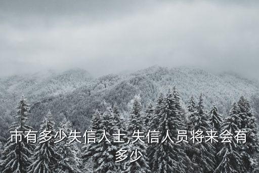 深圳市有多少失信人士,失信人員將來會有多少