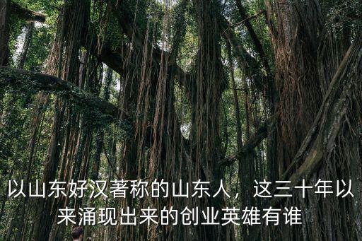 山東人創業成功的有多少,創業是怎么成功的