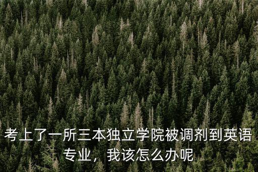 考上了一所三本獨立學院被調劑到英語專業，我該怎么辦呢