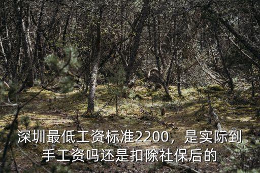 深圳最低工資標準2200，是實際到手工資嗎還是扣除社保后的
