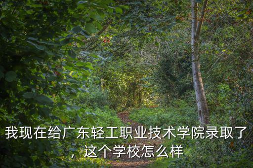 我現(xiàn)在給廣東輕工職業(yè)技術(shù)學(xué)院錄取了，這個學(xué)校怎么樣