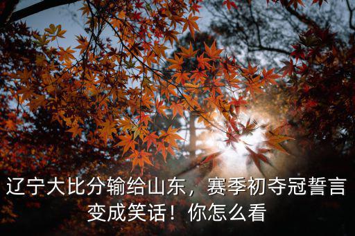 遼寧大比分輸給山東，賽季初奪冠誓言變成笑話！你怎么看