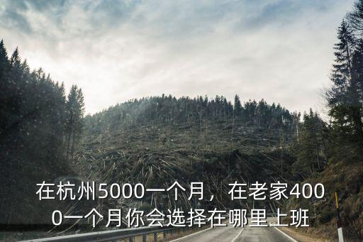 在杭州5000一個月，在老家4000一個月你會選擇在哪里上班