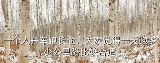 一個人開車跑長途，大家覺得一天跑多少公里路比較合適