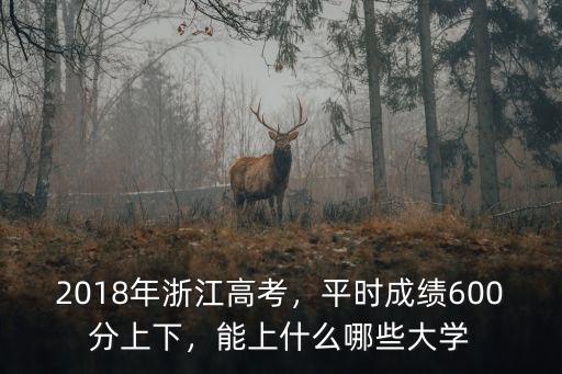 2018年浙江高考，平時成績600分上下，能上什么哪些大學