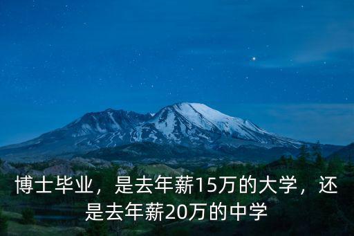 博士畢業，是去年薪15萬的大學，還是去年薪20萬的中學