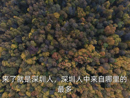 來了就是深圳人，深圳人中來自哪里的最多