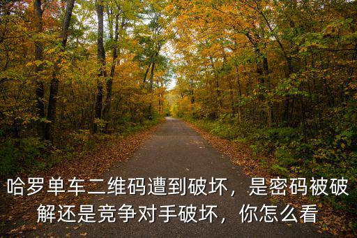 哈羅單車二維碼遭到破壞，是密碼被破解還是競(jìng)爭(zhēng)對(duì)手破壞，你怎么看