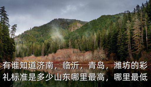 臨沂各縣彩禮是多少,濰坊的彩禮標準是多少