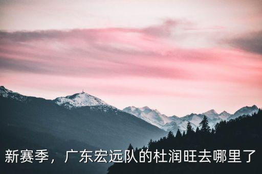 新賽季，廣東宏遠隊的杜潤旺去哪里了