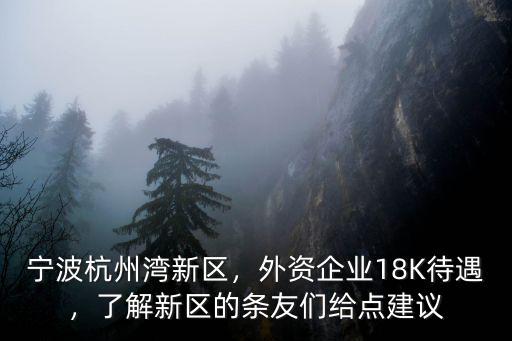 寧波杭州灣新區(qū)，外資企業(yè)18K待遇，了解新區(qū)的條友們給點(diǎn)建議