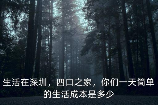生活在深圳，四口之家，你們一天簡單的生活成本是多少