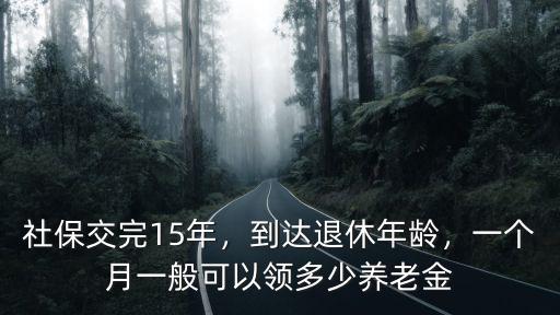 紹興社保交15年能拿多少一個月,社保交完15年