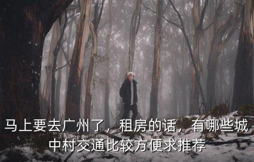 馬上要去廣州了，租房的話，有哪些城中村交通比較方便求推薦