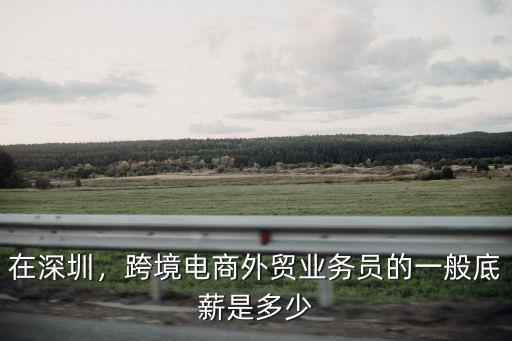 在深圳，跨境電商外貿業務員的一般底薪是多少