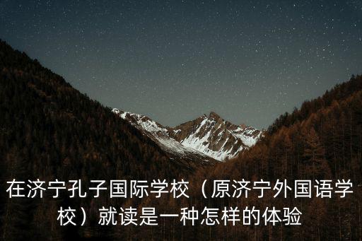 濟(jì)寧孔子學(xué)校一年多少錢,在濟(jì)寧孔子國際學(xué)校
