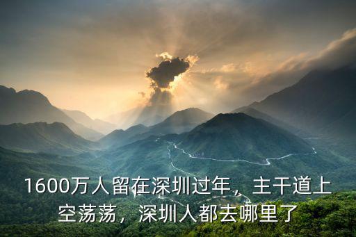 1600萬人留在深圳過年，主干道上空蕩蕩，深圳人都去哪里了