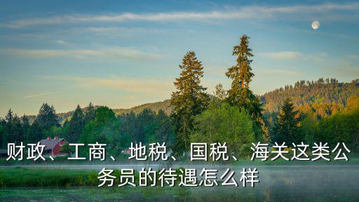 財政、工商、地稅、國稅、海關這類公務員的待遇怎么樣