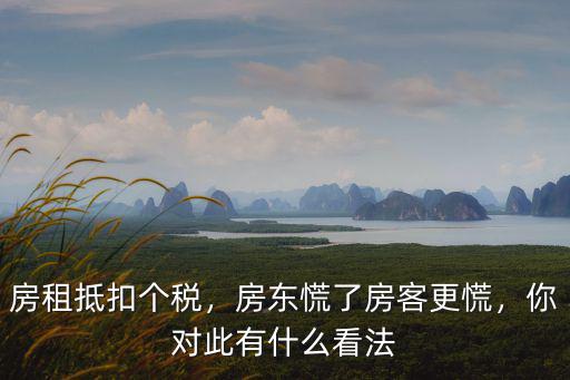 房租抵扣個稅，房東慌了房客更慌，你對此有什么看法