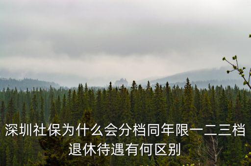 深圳社保為什么會分檔同年限一二三檔退休待遇有何區別
