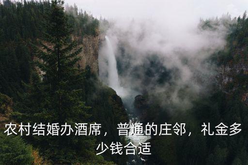 農村結婚辦酒席，普通的莊鄰，禮金多少錢合適