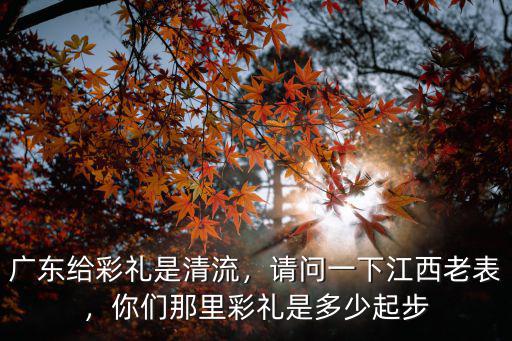 廣東給彩禮是清流，請問一下江西老表，你們那里彩禮是多少起步