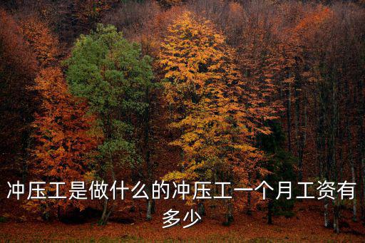 深圳沖壓工的工資大概在多少,沖壓工一個月工資有多少