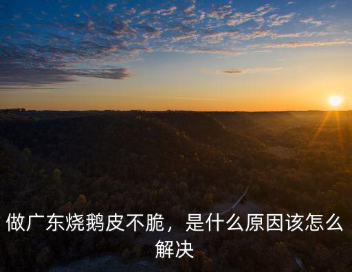 廣東燒鵝皮不脆怎么辦,做廣東燒鵝皮不脆