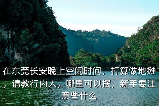 在東莞長安晚上空閑時間，打算做地攤，請教行內(nèi)人，哪里可以擺，新手要注意些什么