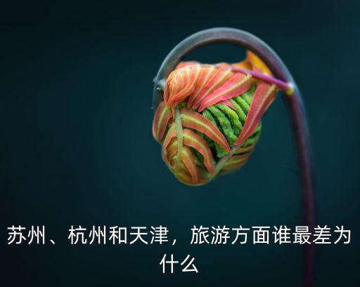 蘇州、杭州和天津，旅游方面誰最差為什么