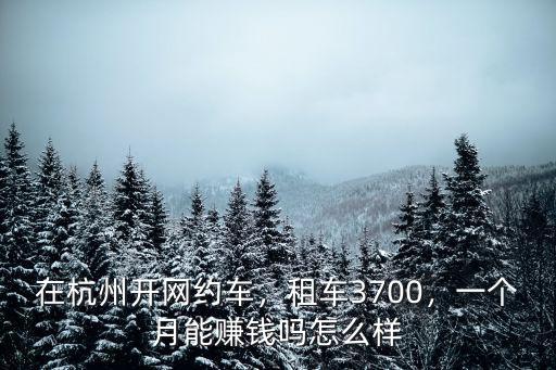 在杭州開出租車一個月多少錢,在杭州開網約車