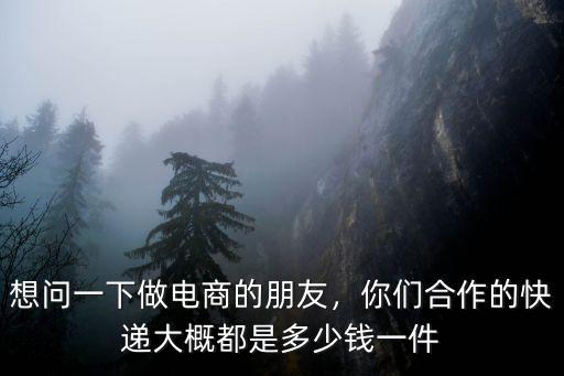 想問一下做電商的朋友，你們合作的快遞大概都是多少錢一件