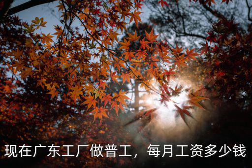 2000年廣東普工基本工資多少,2019年的普工工作好找嗎