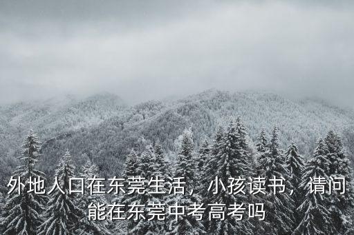 東莞外地小孩怎么上學,外地人口在東莞生活
