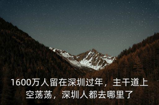 1600萬人留在深圳過年，主干道上空蕩蕩，深圳人都去哪里了