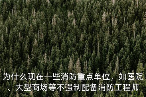 為什么現在一些消防重點單位，如醫院、大型商場等不強制配備消防工程師