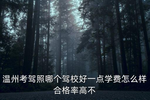 溫州考駕照哪個駕校好一點學(xué)費怎么樣合格率高不