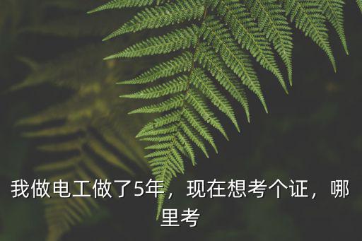 我做電工做了5年，現在想考個證，哪里考
