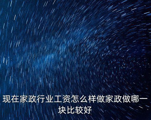 現在家政行業工資怎么樣做家政做哪一塊比較好
