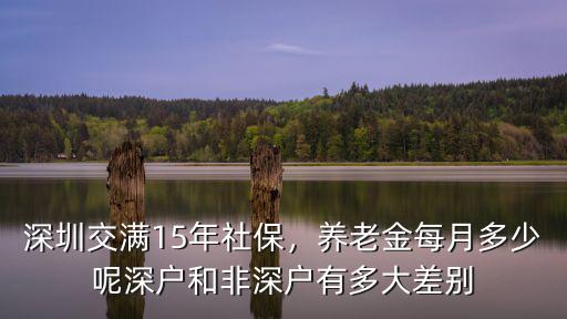深圳交滿15年社保，養老金每月多少呢深戶和非深戶有多大差別