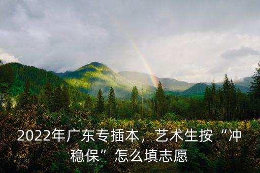 2022年廣東專插本，藝術生按“沖穩保”怎么填志愿
