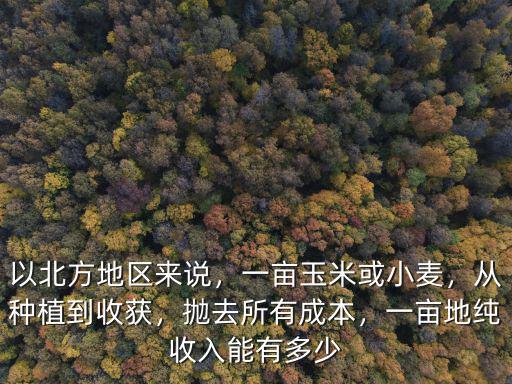 以北方地區(qū)來(lái)說(shuō)，一畝玉米或小麥，從種植到收獲，拋去所有成本，一畝地純收入能有多少