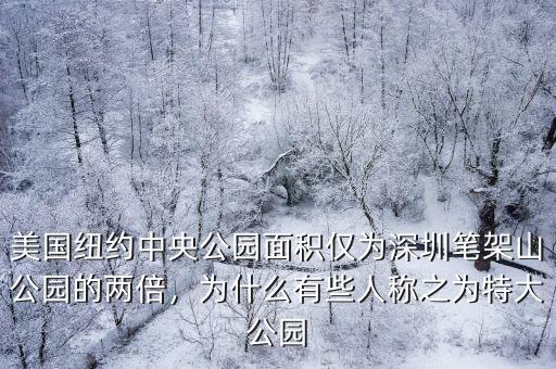 美國紐約中央公園面積僅為深圳筆架山公園的兩倍，為什么有些人稱之為特大公園