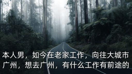 本人男，如今在老家工作，向往大城市廣州，想去廣州，有什么工作有前途的