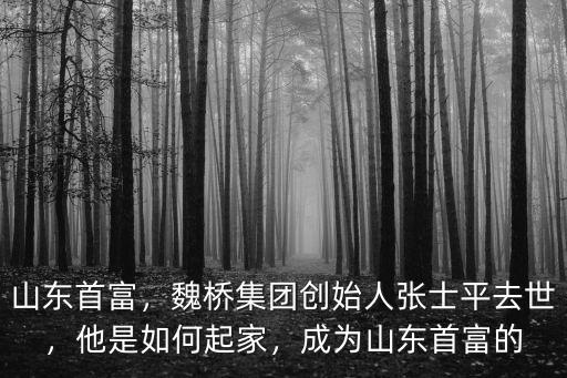山東首富，魏橋集團創始人張士平去世，他是如何起家，成為山東首富的