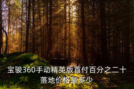 湛江寶駿360首付多少錢,寶駿360手動精英版