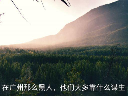 在廣州那么黑人，他們大多靠什么謀生