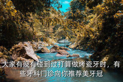 大家有沒有碰到過打算做烤瓷牙時，有些牙科門診向你推薦美牙冠