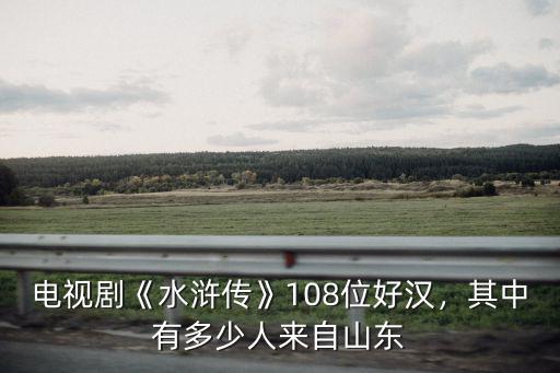 山東臨沂市有多少水滸傳的人,其中有多少人來自山東