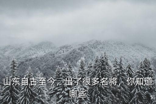 山東抗戰出了多少將軍,古今山東出了哪些名人